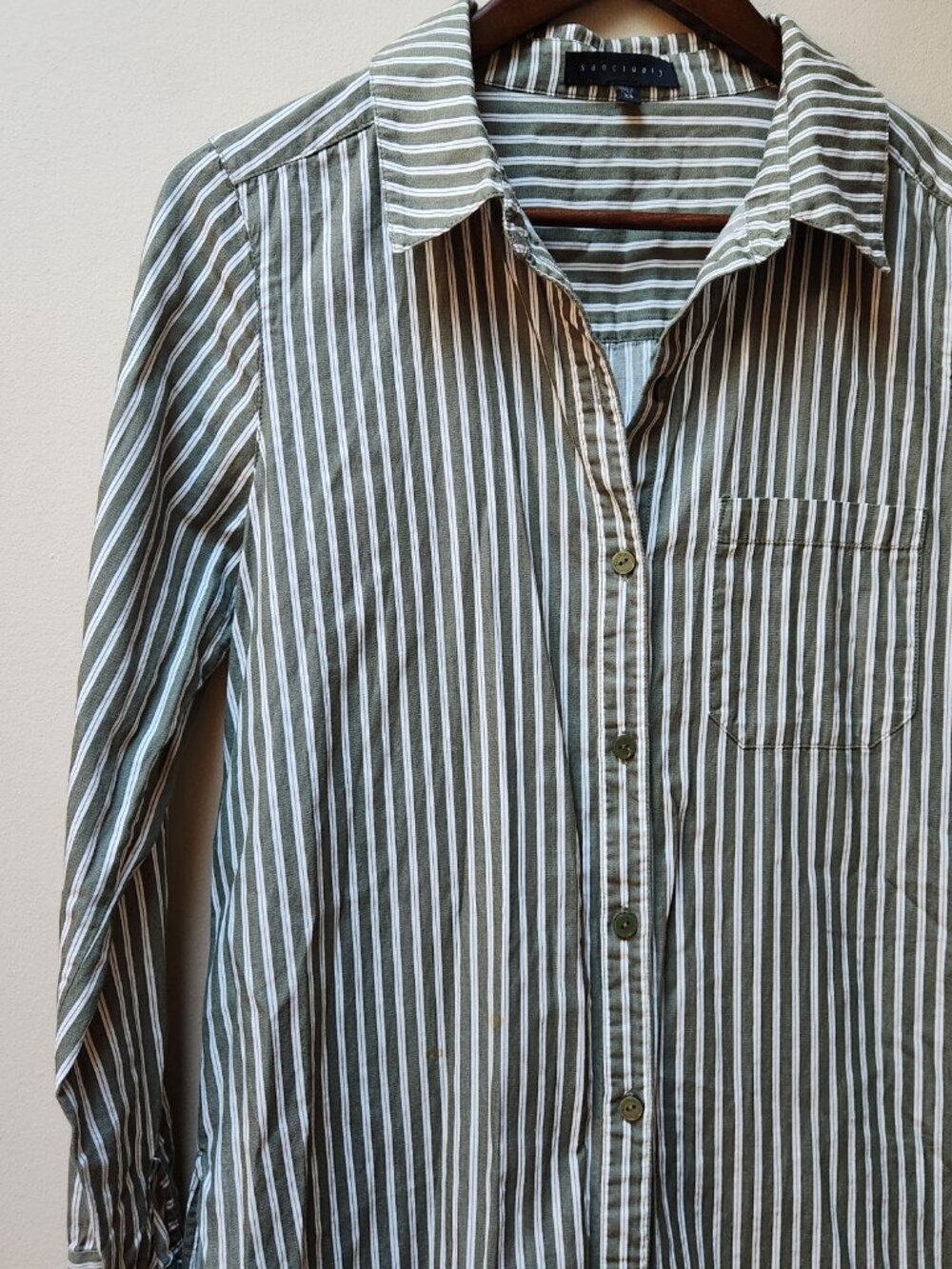 Sanctuary 100% cotton pinstripe long shirt dress / XS